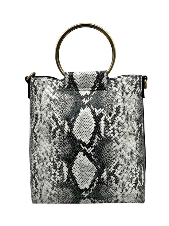 Unbranded Handbags - Unbranded Snakeskin Print Top Handle Crossbody & Matching Pouch